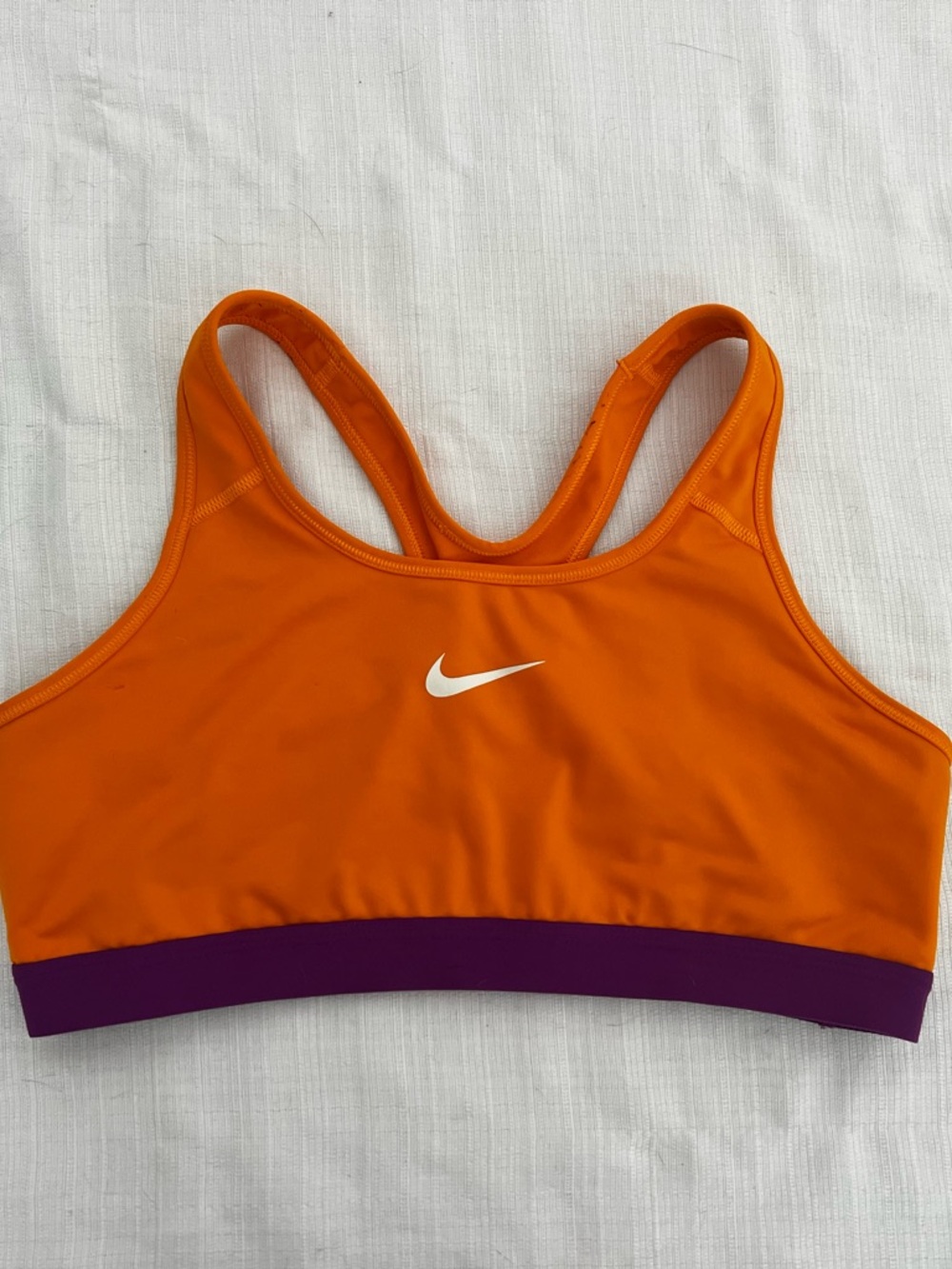Nike Orange Sports Bra with Purple Band
